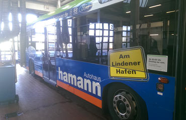 Autohaus Hamann Busbeschriftung Werbemittel
